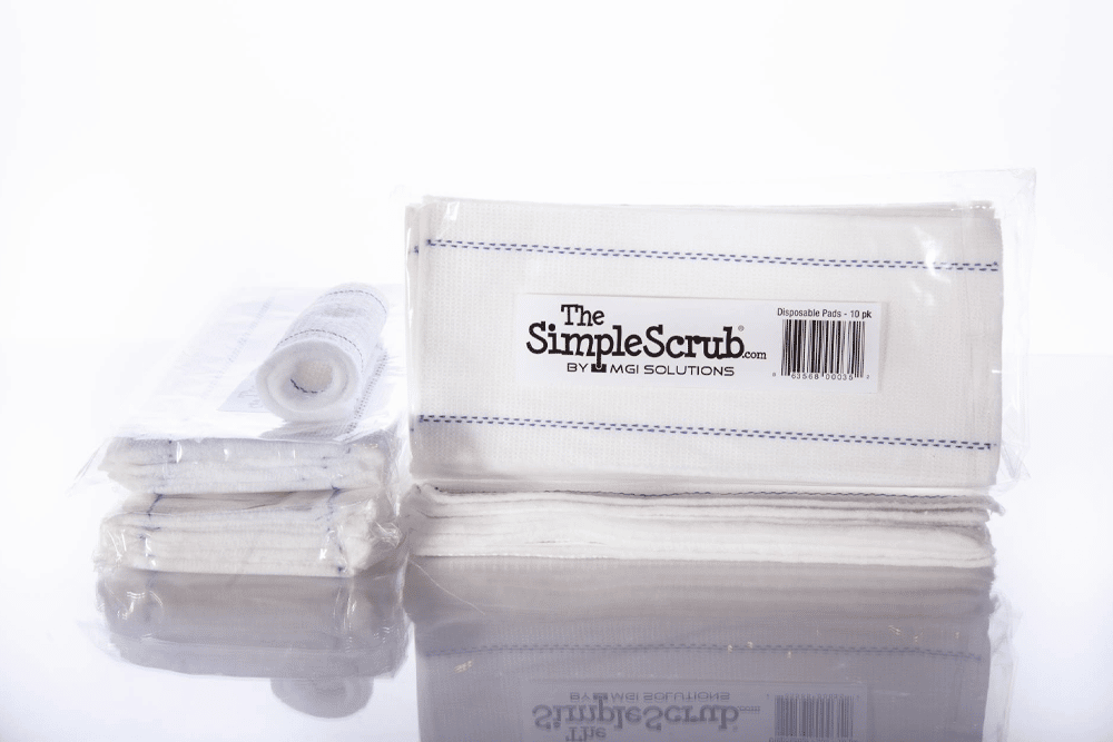 A pack of Simple Scrub disposable cleaning pads