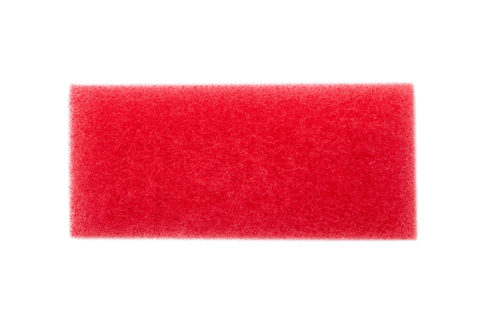 red cleaning pad